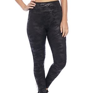 EUC Spanx Faux Leather Camo Leggings, Size Small